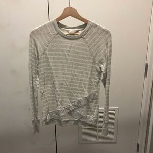 Gray Striped Long Sleeve Top, Athleta, Size XXS